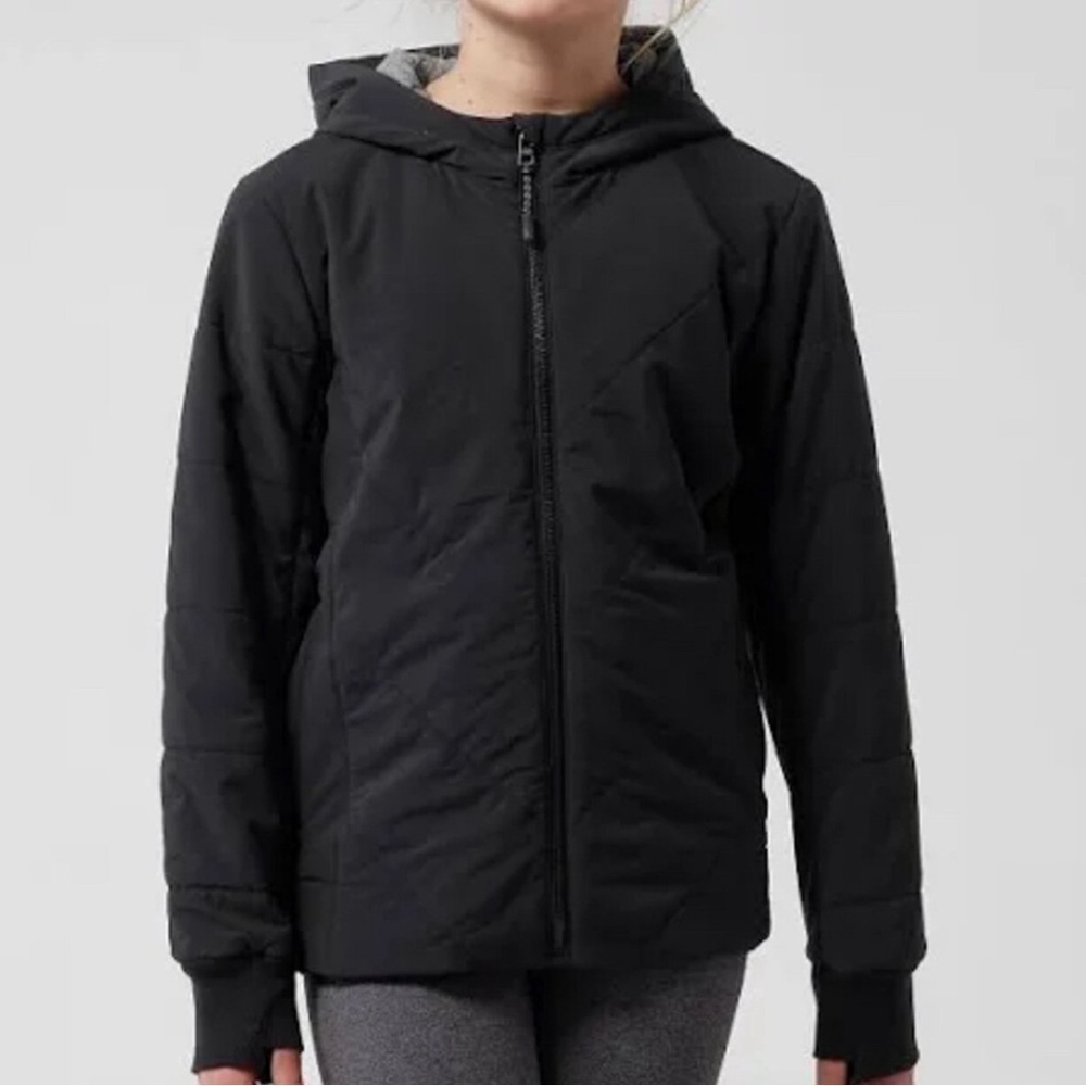 Athleta girl jump to it black quilted jacket